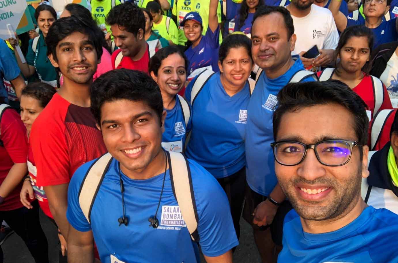  Employees in Mumbai Run the Tata Mumbai Marathon to Raise Funds for Salaam Bombay Foundation